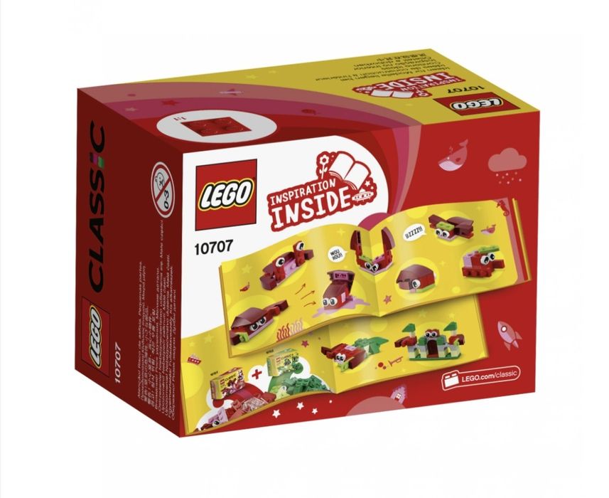 Lego 10707 Classic - Червени строителни блокчета в кутия