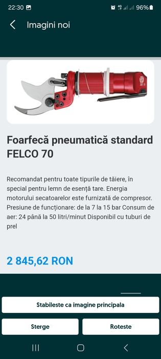 Circular  drujba foarfeca pneumatică