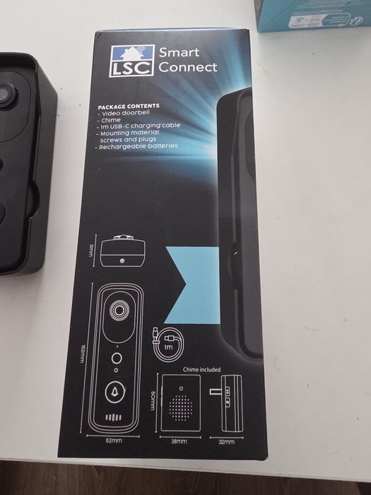 Lsc interfon smart video, smart video doorbell rechargeable, sigilat, aplicatie, wifi