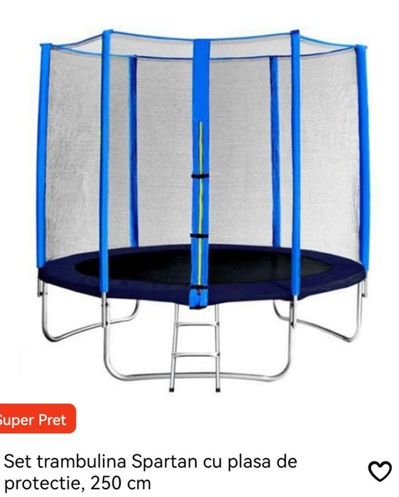 Trambulina Spartan cu plasa de protectie 250 cm
