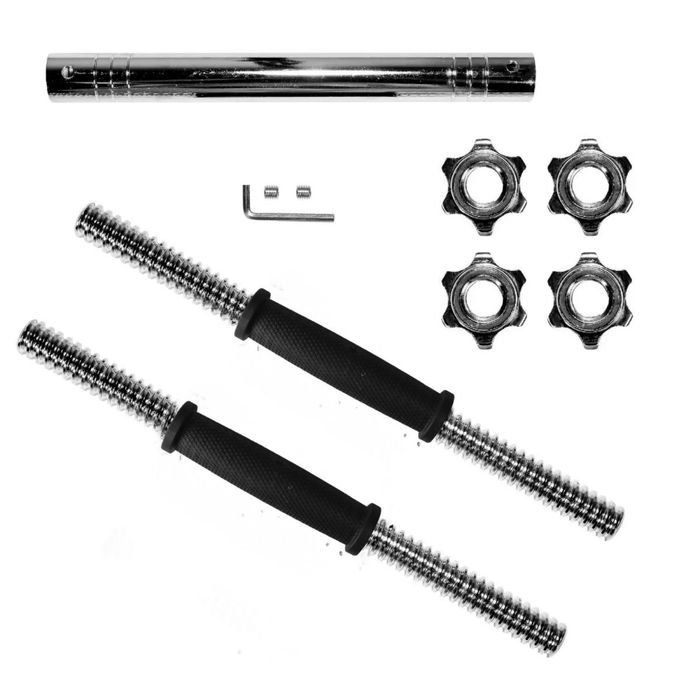 Set greutăți 30 kg GymBeam – gantere + halteră – ca nou