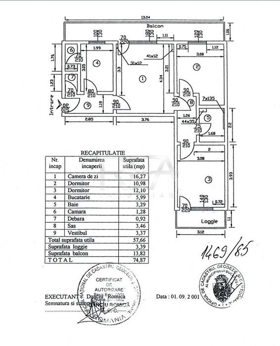 3 Camere Giulesti – Prunaru | 75 mp | 2 Balcoane | Etaj 4/8 |