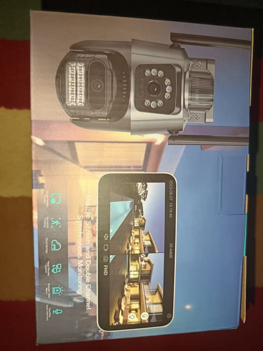 Camera Supraveghere 3 în 1 Wi-Fi PTZ, 15MP, 3 Lentile, Vizibilitate 100m, IP66,Aplicatie