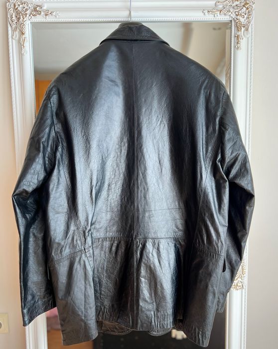 Мъжко кожено яке тип сако, размер XL, ръчна изработка, като ново