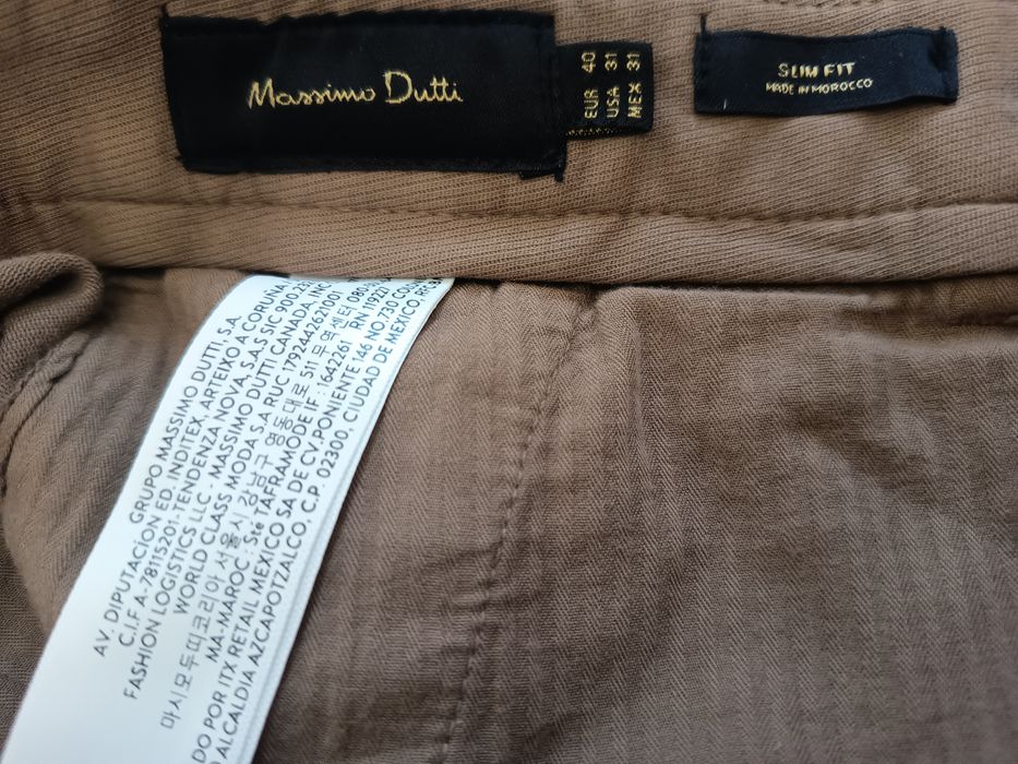 Massimo Dutti pantaloni Slim Fit din bumbac