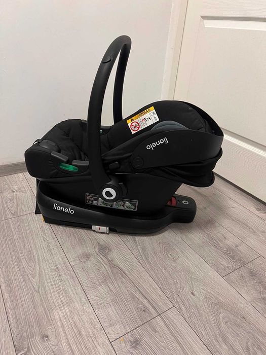 Cărucior Lionelo Bianka 3 în 1, bej + Scoică Astrid i-Size + Bază ISOFIX