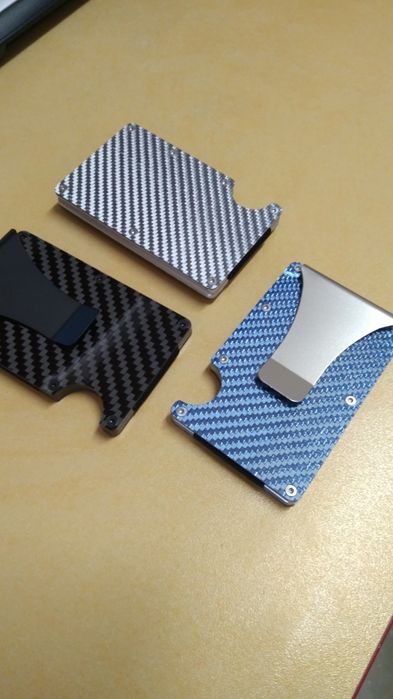 Калъф за Документи карбонови с щипка за пари портмоне