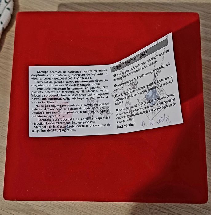 Vand colier argint suflat cu aur si pietre Swarovski