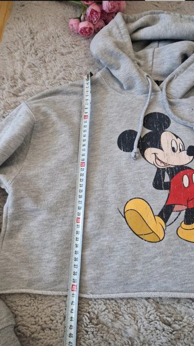 Crop hoodie, imprimeu Disney, Bershka