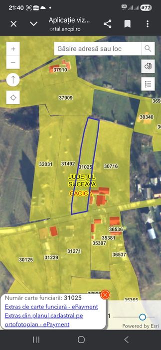 Teren Cacica, 1606 mp,intravilan,cu utilități