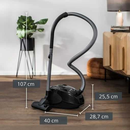Aspirator Siemens VS06B112A, 700 W, negru, cu filtru de igiena
