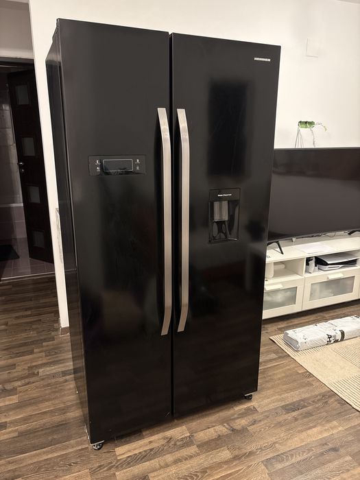 Frigider Side By Side Heinner HSBS-H439NFBKWDE++, 439 L, Full No Frost, 177 cm, Negru