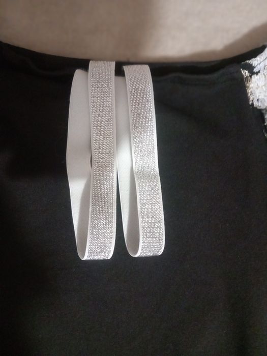Bluza de ocazie mar L,cu inserții argintii