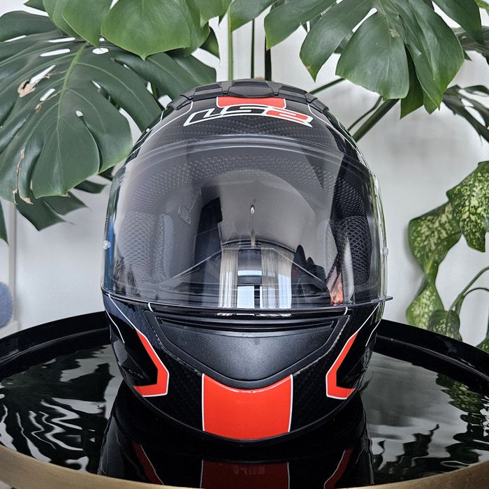 Casca Moto, LS2, S, Negru, Rosu, Full Face, 55/56