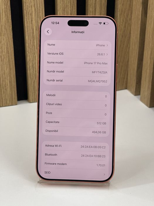 iPhone 17 Pro Max 512GB 100% baterie Garantie/Factura #63069