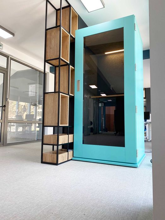 Акустична офис кабина, Call Booth – шумоизолирана, синя