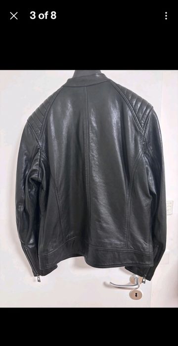 Geaca piele neagra Belstaff marimea 54