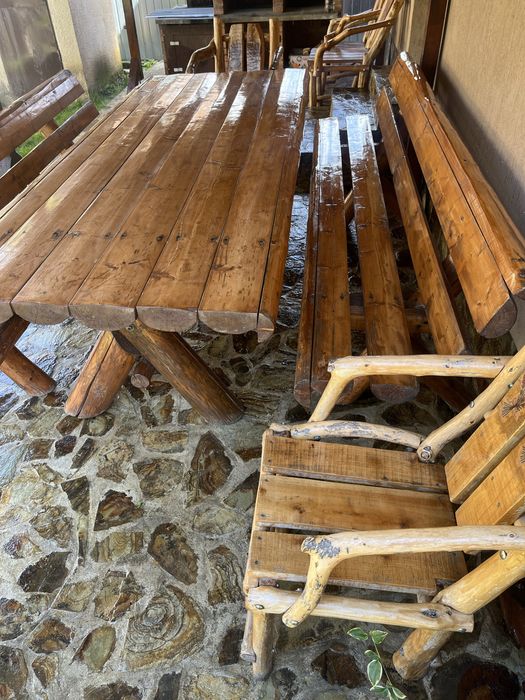 Mobilier terasa lemn masiv