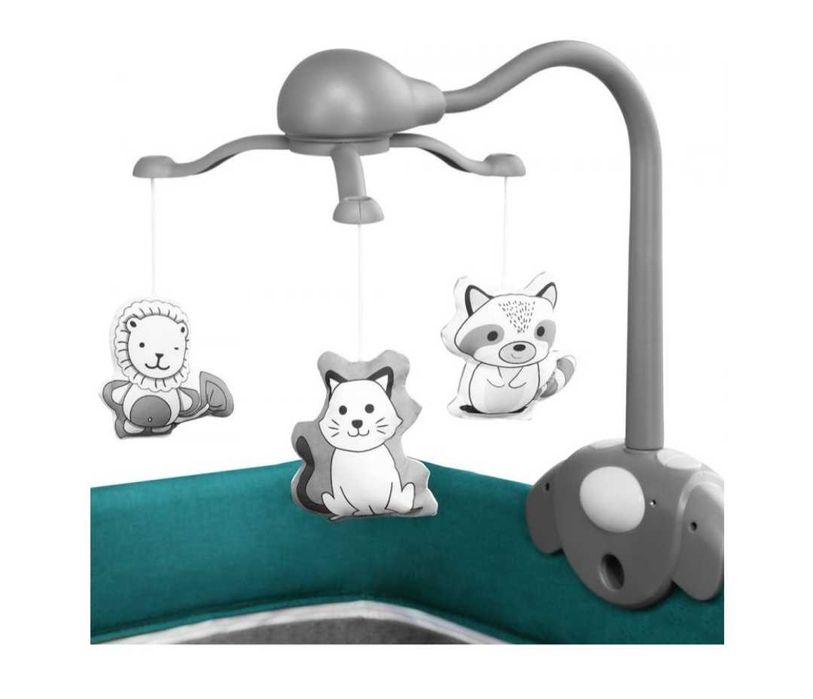 Lionelo Сгъваема бебешка кошара THOMI Turquoise 2 нива