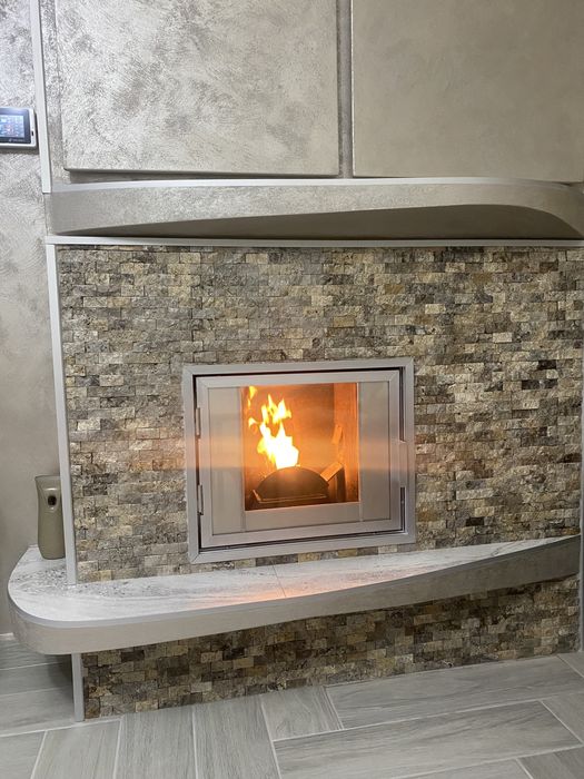 Камини на пелети пелетна камина за вграждане с водна риза 20 и 30КВ