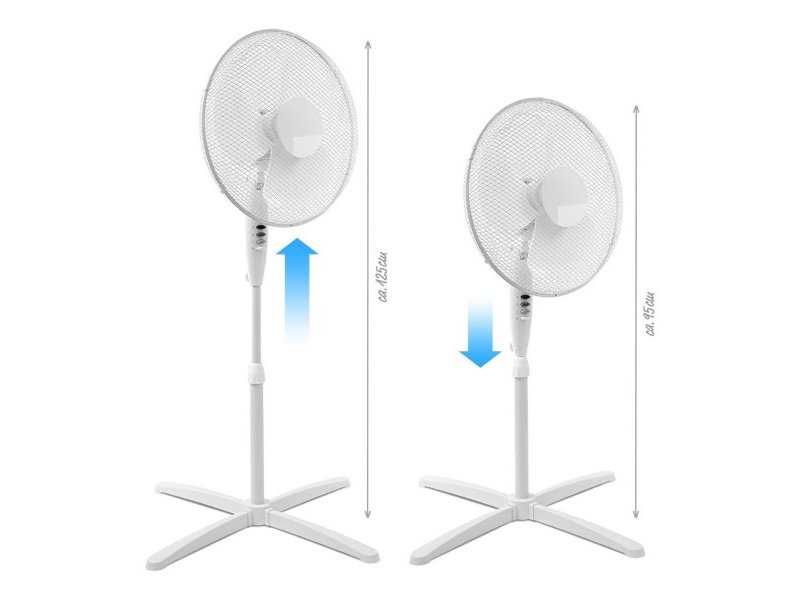 Вентилатор с Регулируема Височина и Наклон ITO Electronics, Бял