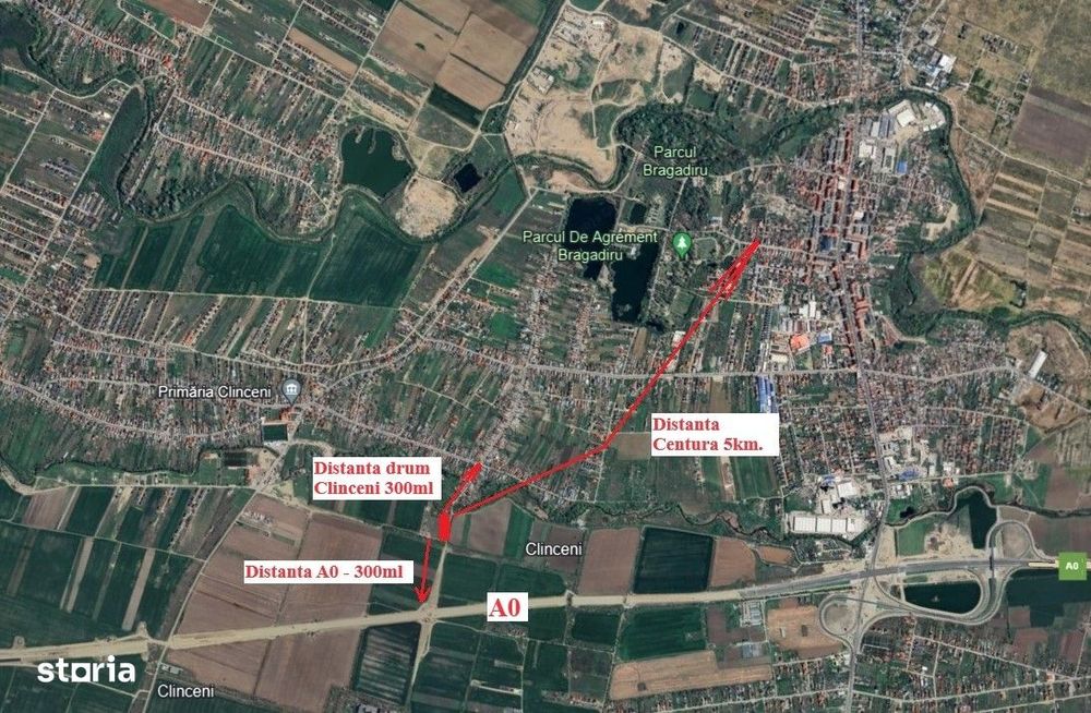 Teren 1700 mp de inchiriat Clinceni Bragadiru langa A0  + container