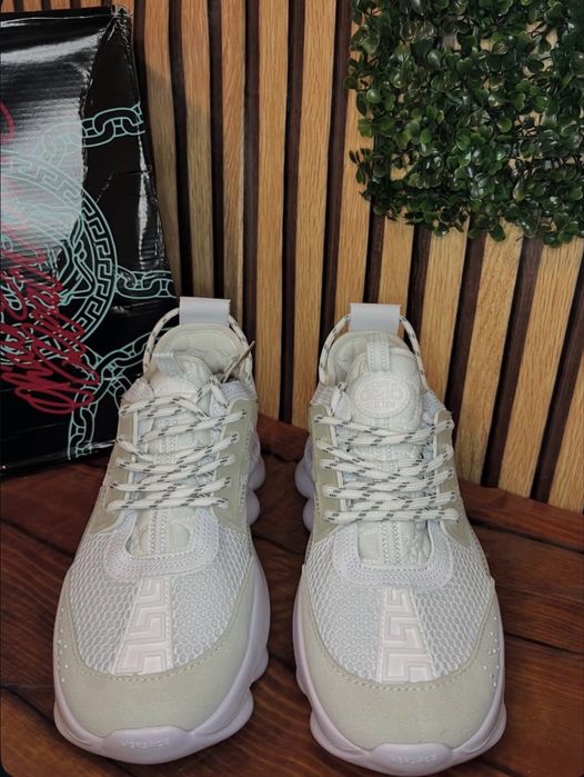 adidasi versace chain reaction triple white calitate superioara