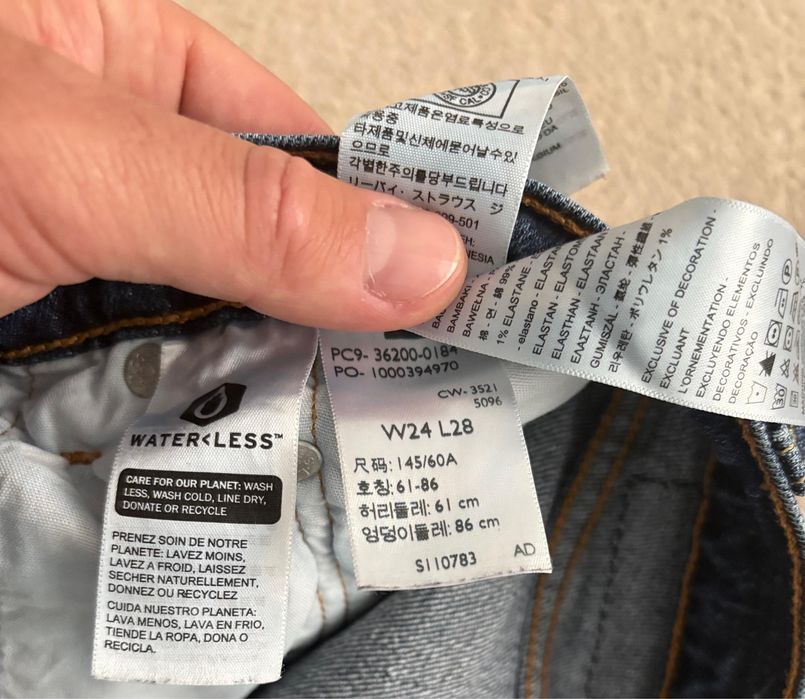 Blugi Levi’s 501, femei ,W24 L28, produs autentic
