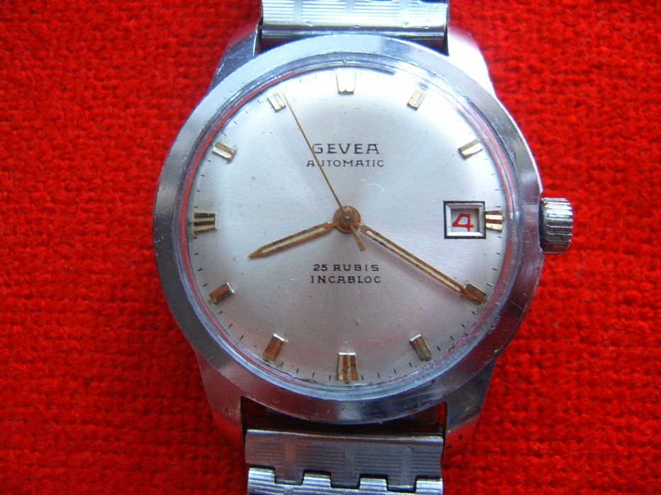 GEVEA automatic 25 rubis INCABLOC Швейцарски ретро мъжки часовник