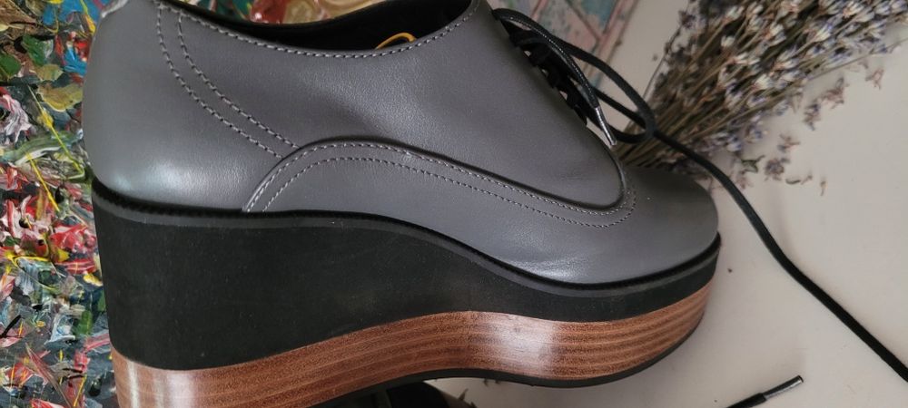 Pantofi dama cu platforma piele naturala