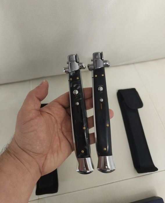 Stileto Negru 34cm - cuțit Italian + husa / NOU