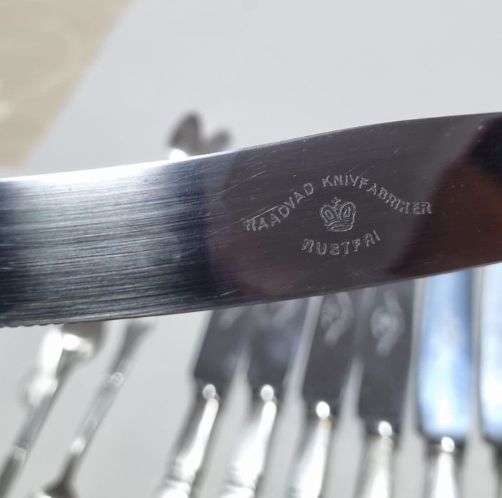 Set 8 cutite si 5 lingurite inox vintage