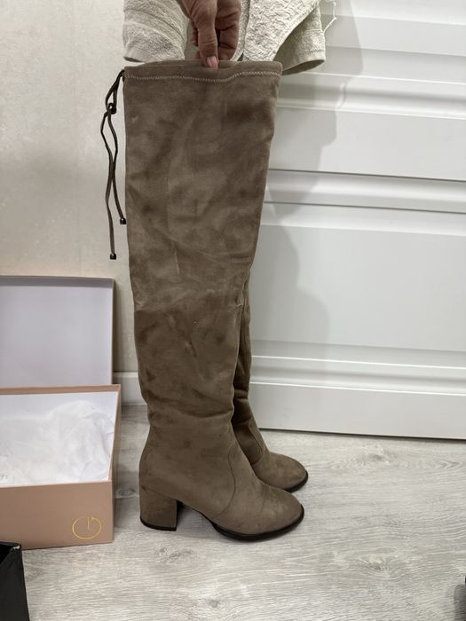 Замшевые ботфорды