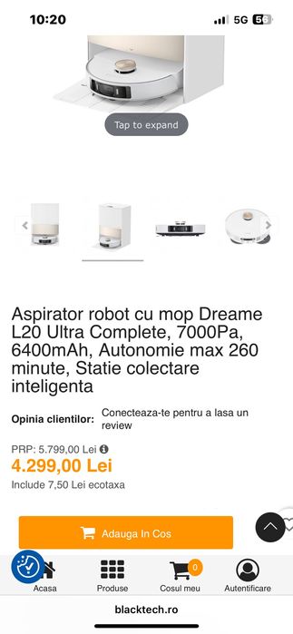 Aspirator Dreame Bot L20 ultra complete nou nouț robot