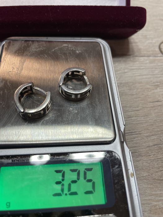 Комплект сребърни обици и пръстен