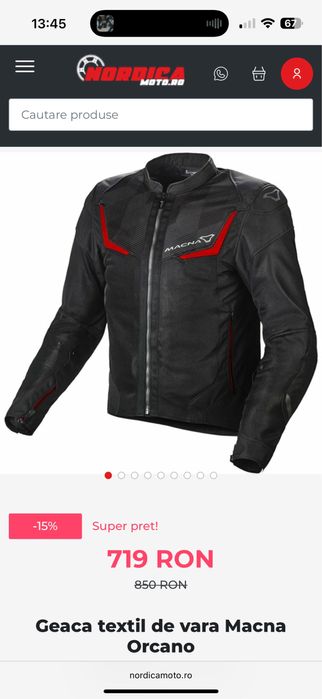 Geaca moto vara textil orcano L cu protectie spate