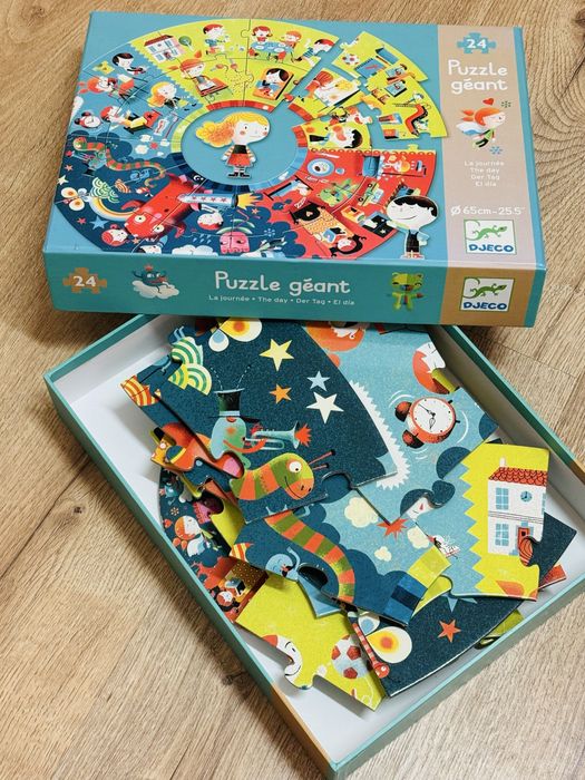 Djeco гигантски пъзел „Денят“ – като нов, идеален подарък