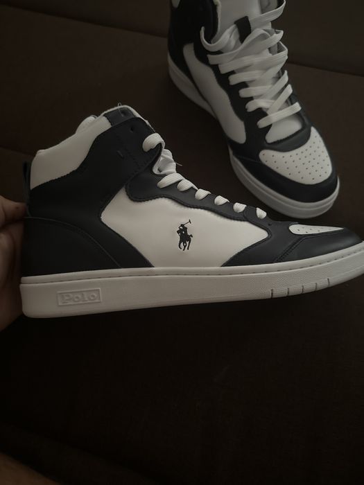 Polo Ralph Lauren sneakers din piele, culoarea negru