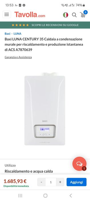 Centrala baxi luna centuri 35