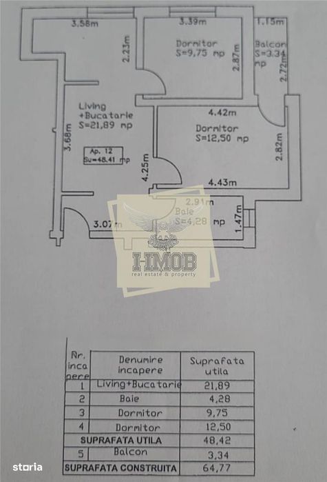Apartament mobilat cu 3 camere balcon parcare in Arhitectilor