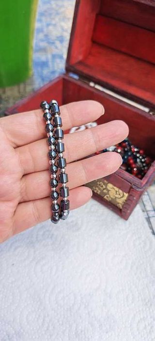 set de 3 bratari pe snur din argint si pietre naturale