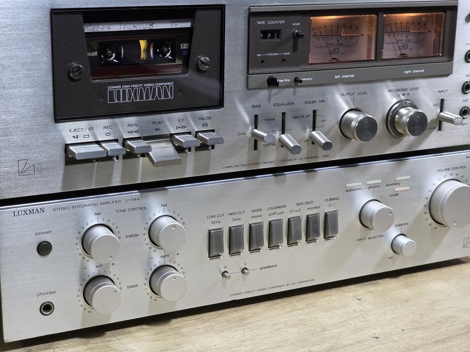 Sistem audio LUXMAN, amplificator L-114a, deck  K-5, tuner T-2 retro