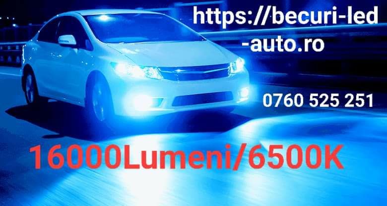 Becuri Led H1,H3,H4,H7,H8H9,H10,H11,H16,HB1,HB2,HB3,HB4-16000LM/6500K