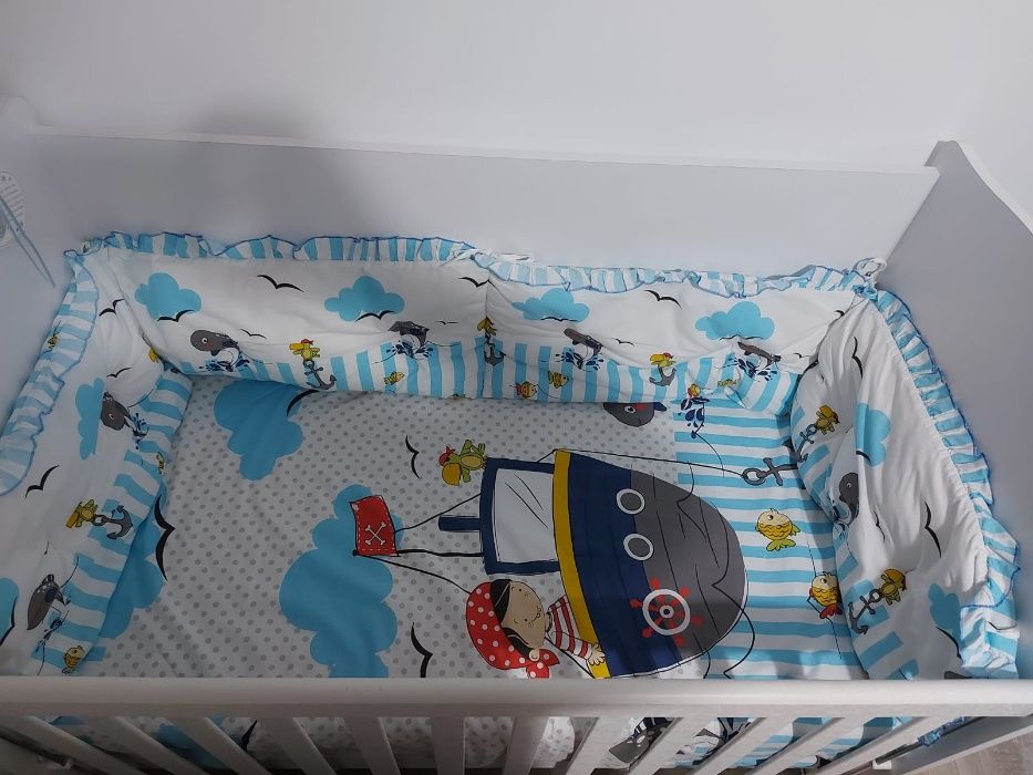 Patut PUFINAS cu sertar, transformabil in birou KALINA