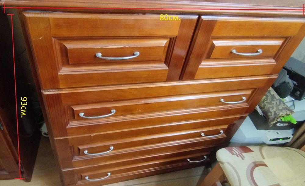 + Подарък диван. Масив секция + скрин + маса + столове