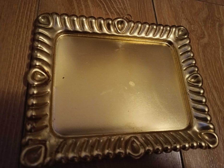 Tăviță / tava / farfurie veche aurie metal anii 1970 retro,