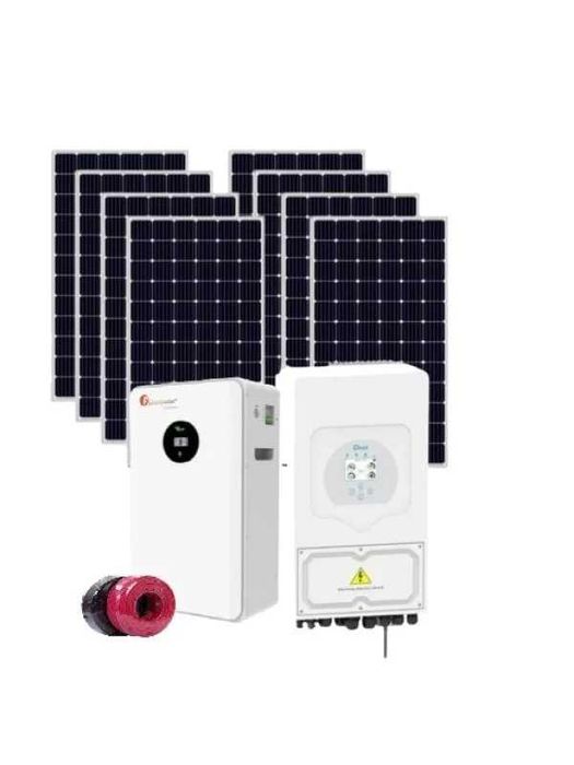 Автономна соларна система 8 kW + инвертор Deye 8 kw + 5.12 kwh литиева батерия - Монофазна