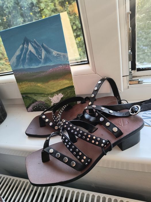 Sandale zara din piele