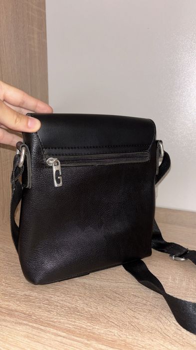 Borsetă G ucci black , green-red strap