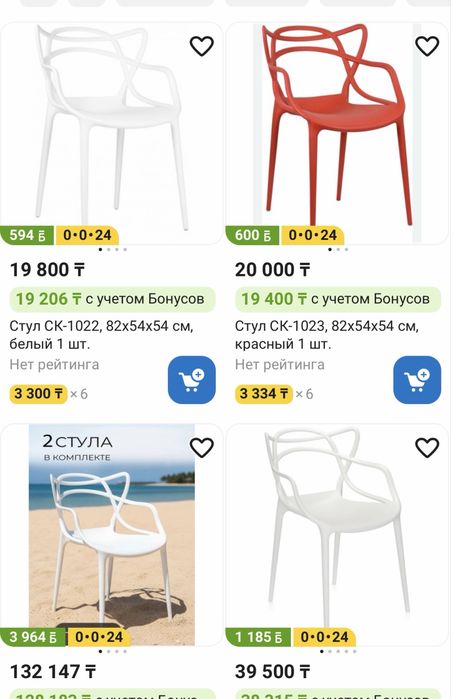 Стулья пластмасмовые